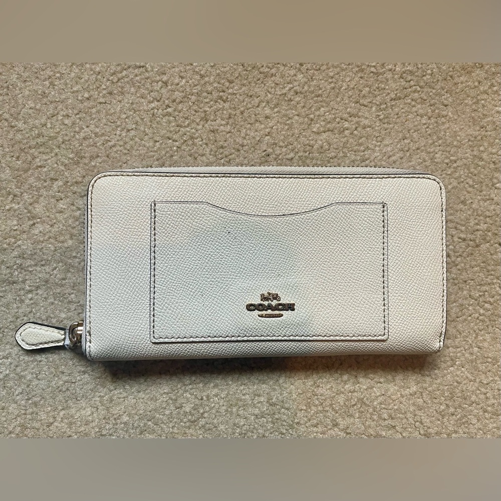COACH Ivory Long Wallet with Gold Hardware